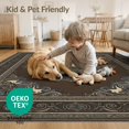 thumbnail image 4 of ODIKA Throw Artwork Traditional Centerpiece Motif Aged Orange Tan Grey Pet Friendly & Kids Safe Play for Playroom, Bedroom, Reading Nook, 4 of 7