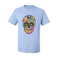 thumbnail image 2 of Wild Bobby Dean Russo Colorful Sugar Skull Streetwear Men Graphic Tee, Light Blue, 4X-Large, 2 of 5