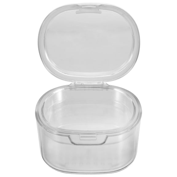 LEORX Portable Pc Denture Container Case with Drain Shelf for Travel