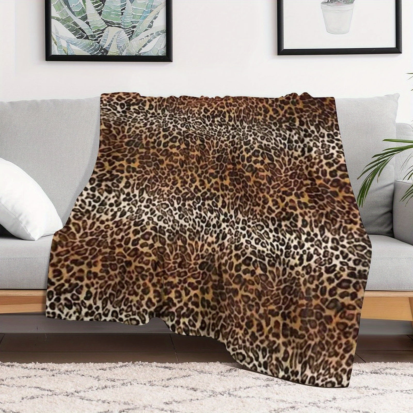 [Soft Throw Blanket] Super Soft, Leopard Print Fleece Flannel Throw Blanket | Anti-Pilling, All-Season Comfort for Adults & Youngsters