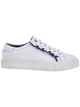 Tory Burch Ladies Sneaker White, Navy Ruffle Sneaker