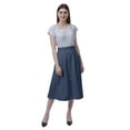 thumbnail image 2 of Moomaya Womens Below Knee Length A-Line Skirt Front Button Casual Skirt w/ Pockets, 2 of 6