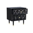 thumbnail image 6 of Riverbay Furniture Two Drawer Wood Geo Texture Nightstand in Black, 6 of 13