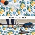 thumbnail image 5 of Blue Flowers Outdoor Rug for Patio/Deck/Porch, Non-Slip Large Area Rug 5 x 7 Ft, Yellow Lemons Summer Fruit Pastoral Indoor Outdoor Rugs Washable Area Rugs, Reversible Camping Rug Carpet Runner, 5 of 8