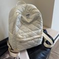 thumbnail image 3 of Mochila acolchada para mujer diseño de celosía de diamantes suave para viajes trabajo vacaciones, 3 of 9