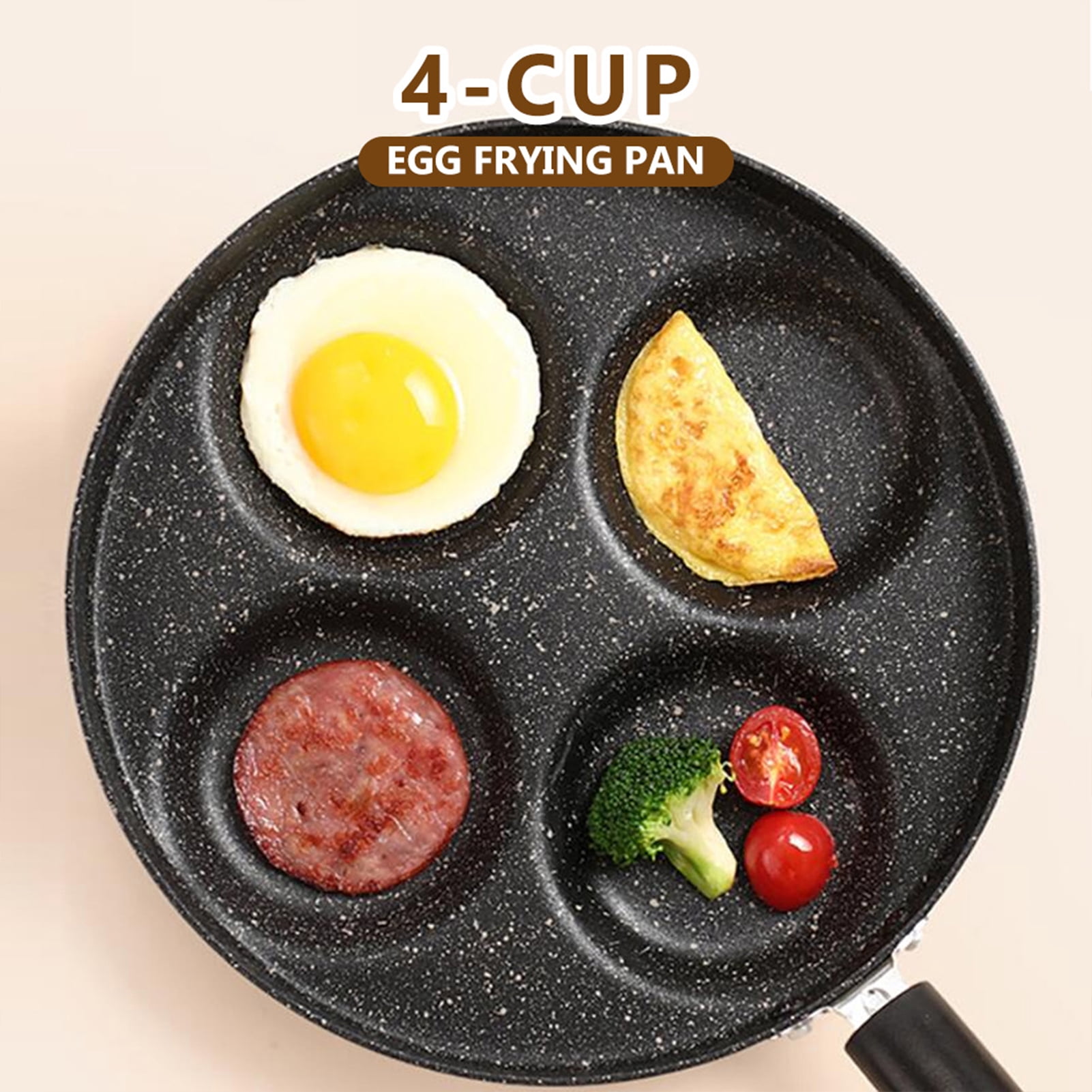 4-Cup Egg Frying Pan Non Stick Egg Cooker Pan 4-Cup Omelette Pan Round Burger Pancake Pan Aluminium Alloy Egg Pan Cookware for Gas Stove