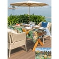 thumbnail image 5 of Outdoor Tablecloths with Umbrella Hole & Zipper, Sunflower 54x80 Inch Tablecloth Rectangle, Gnomes Summer Botanical Pastoral Wooden Waterproof Table Cloth, Patio/Pool/Picnic Table Covers, 5 of 8