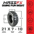 thumbnail image 2 of MASSFX 21x7-10 Front (2) & 20x10-9 Rear (2) Tires for ATV, UTV, & SxS (4-pk), 2 of 9