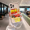 thumbnail image 3 of Cars Lightning McQueen 95, funda de teléfono para IPhone 15, 14, 13, 12, 11 Pro Max, Mini, XR, XS, X, 7, 8 Plus, TPU suave con correa de mano, 3 of 5