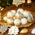 thumbnail image 4 of Alupssuc 106ct Christmas Balls Ornaments Set, Colorful Shatterproof Plastic Decorative Baubles for Xmas Tree Decor, Gold & White, 4 of 7