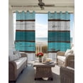 thumbnail image 4 of Turquoise Teal Blackout Curtains 90 Inches Long for Bedroom, Farmhouse Retro Ombre Wooden Grain Thermal Insulated Room Darkening Black Out Window Curtain Panels Grommet Drapes for Living Room, 4 of 8