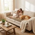 thumbnail image 5 of Smiry Couch Covers 3 Cushion Couch for Dogs Washable, Non Slip Couch Cover for Sofa, Pet Sofa Cover&nbsp;Protector, White, 27.6" x 82.7", 5 of 8