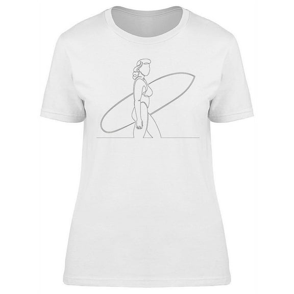 Girl With A Surfboard T-Shirt Women -Image by Shutterstock, Female x-Large