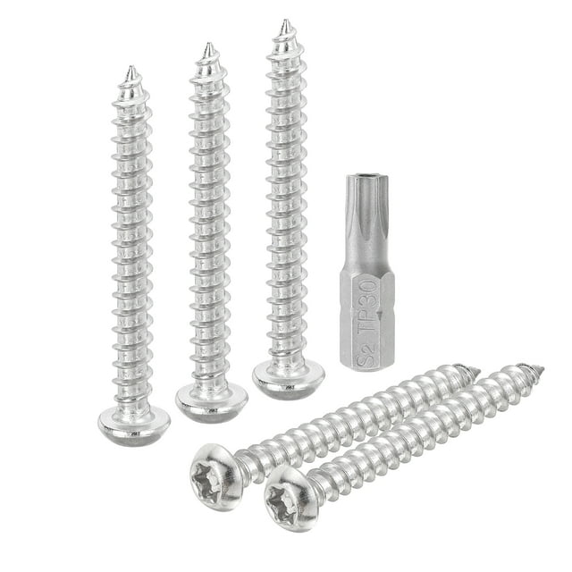20pack M6 x 50mm Button Head Torx Security Sheet Metal Screws with T30 Bit