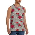 thumbnail image 2 of Daiia Rose Flowers Printed Men's Tank Tops,Casual Soft Sleeveless Gym Muscle Shirts Bodybuilding Tee-X-Large, 2 of 8