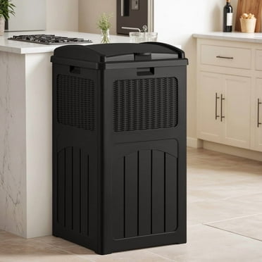 Homall Homes 36 Gallon Trash Can Plastic Kitchen Trash Can,Black
