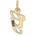 thumbnail image 3 of 14K Yellow Gold Small Fancy Script Letter G Initial Charm, 3 of 6