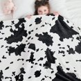 thumbnail image 4 of 1 Piece 40x60 Inch Cow Print Fuzzy Throw Blanket Flannel Fleece Soft Warm Plush Couch Bed, 4 of 6