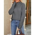 thumbnail image 4 of Sweaters for Women Turtleneck Cable Knit Sweater Plus Size Ribbed Long Sleeve Oversized Knitted Pullover Sweater Alsol Lamesa, 4 of 6