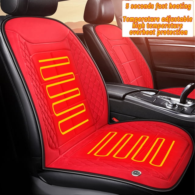 Iumwxz heated blanket Car Heating Seat Cushion Car Electric Heating 12v24v Universal Seat Car Cushion Winter Plush Warm Heating Seat Cushion electric blanket Red velvet Festival Gift