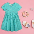 thumbnail image 4 of Girls' Dresses 6-7 Years A-Line Summer New Skirt Wind Butterflys Knitted Cartoon Printing Fit & Flare Mint Green Tutu Dress, 4 of 7