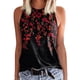 thumbnail image 1 of Prolriy - Camisetas de verano para mujer 2024, camisetas sin mangas estampadas, informales, holgadas, de cuello redondo, color negro, talla M, 1 of 4
