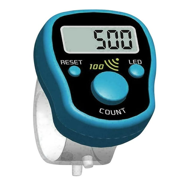 Mini Puntada Marcador Dedo Contador LCD Digital Mano Tally Herramientas (verde)