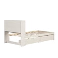 thumbnail image 6 of Twin Size Bed Frame with Built-in USB Port on Bookcase Headboard and 2 Drawers, Wooden Platform Bed with Slats Support for Bedroom, No Box Spring Needed, White Washed, 6 of 6