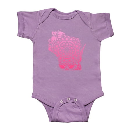 

Inktastic Wisconsin Silhouette Mandala Gift Baby Boy or Baby Girl Bodysuit