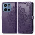 thumbnail image 2 of Embossed PU Leather Wallet Phone Case for Moto G Stylus 5G (2025),Full Protection Magnetic Clasp Flip Stand Card Slots Shockproof Protective Cover with Hand Strap For Moto G Stylus 5G (2025),Purple, 2 of 9