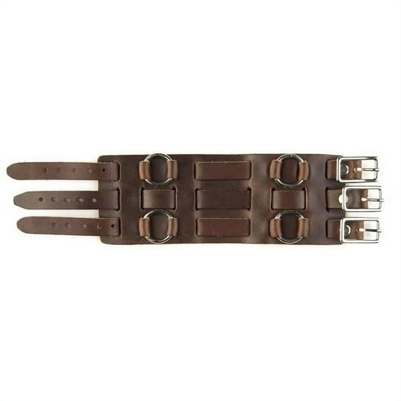 Retro Wide 3-Strap Brown Leather Replacement Wristwatch Band