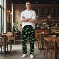 thumbnail image 5 of Men's pajama pants with cute alien and UFO patterns， soft home pajama pants， casual and comfortable loose fit pajama pants， elastic waistband， the ideal gift for birthdays and holidays., 5 of 10