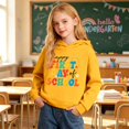 thumbnail image 2 of XAOFW Girls Back To School Hoodies Long Sleeve Letter Print Hooded Sweatshirt Loose Fit Pullover Hoodies For First Day Of School Versatile Top 9-10 Years, 2 of 7