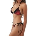 thumbnail image 2 of Fotbe Closeup Red Flamingo Portrait Traje de Baño para Mujer de Dos Piezas – Bikini Sexy de Tirantes Tipo Halter con Diseño Triangular, 2 of 6