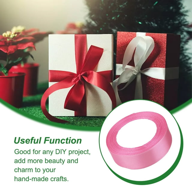 Gift Ribbon Wedding Decorations Clothes Making Supply DIY Craft Accessories Light-weight Polyester Ribbons for Ornaments Dark Pink 79