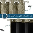 thumbnail image 3 of Vargottam Room Darkening Curtains - Mini Floral Pattern, Set of 2 Panels, 42" x 108" - Grommet-Top Blackout Window/Door Drapes for Bedroom, Nursery & Living Room - Green, 3 of 9