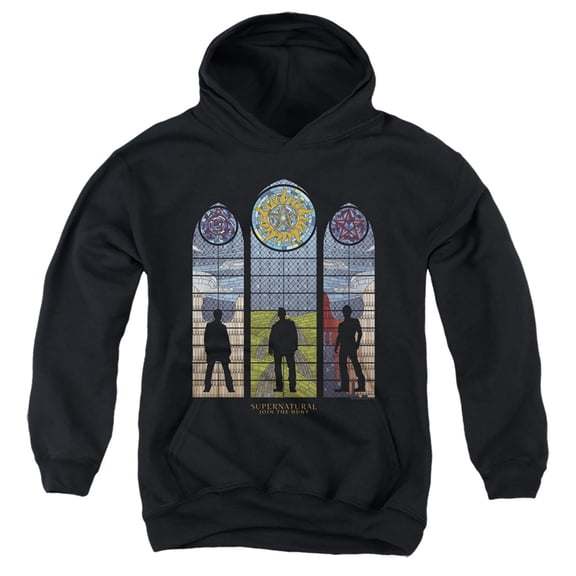 Supernatural - Stained Glass - Youth Hooded Sweatshirt - X-Large