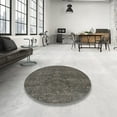 thumbnail image 3 of Ahgly Company Indoor Square Mid-Century Modern Taupe Brown Oriental Area Rugs, 3' Square, 3 of 6