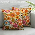 thumbnail image 3 of Nawypu  Throw Pillow Cover Orange 70S Vintage Flowers Green Power 1970 Retro Seventies 12x20 inches Home Decor Pillow Case Cushion Cover Pillowcase for Couch Bed Sofa, 3 of 5