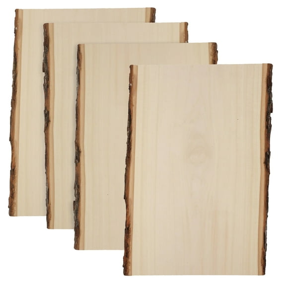 Premium Basswood Live Edge Plank, 0.69" X 11 to 14" X 16", 4-PACK