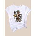 thumbnail image 3 of Camiseta deportiva divertida de manga corta con gráficos, camiseta casual de cuello redondo, ropa deportiva para mujer, top deportivo de ocio, 3 of 7