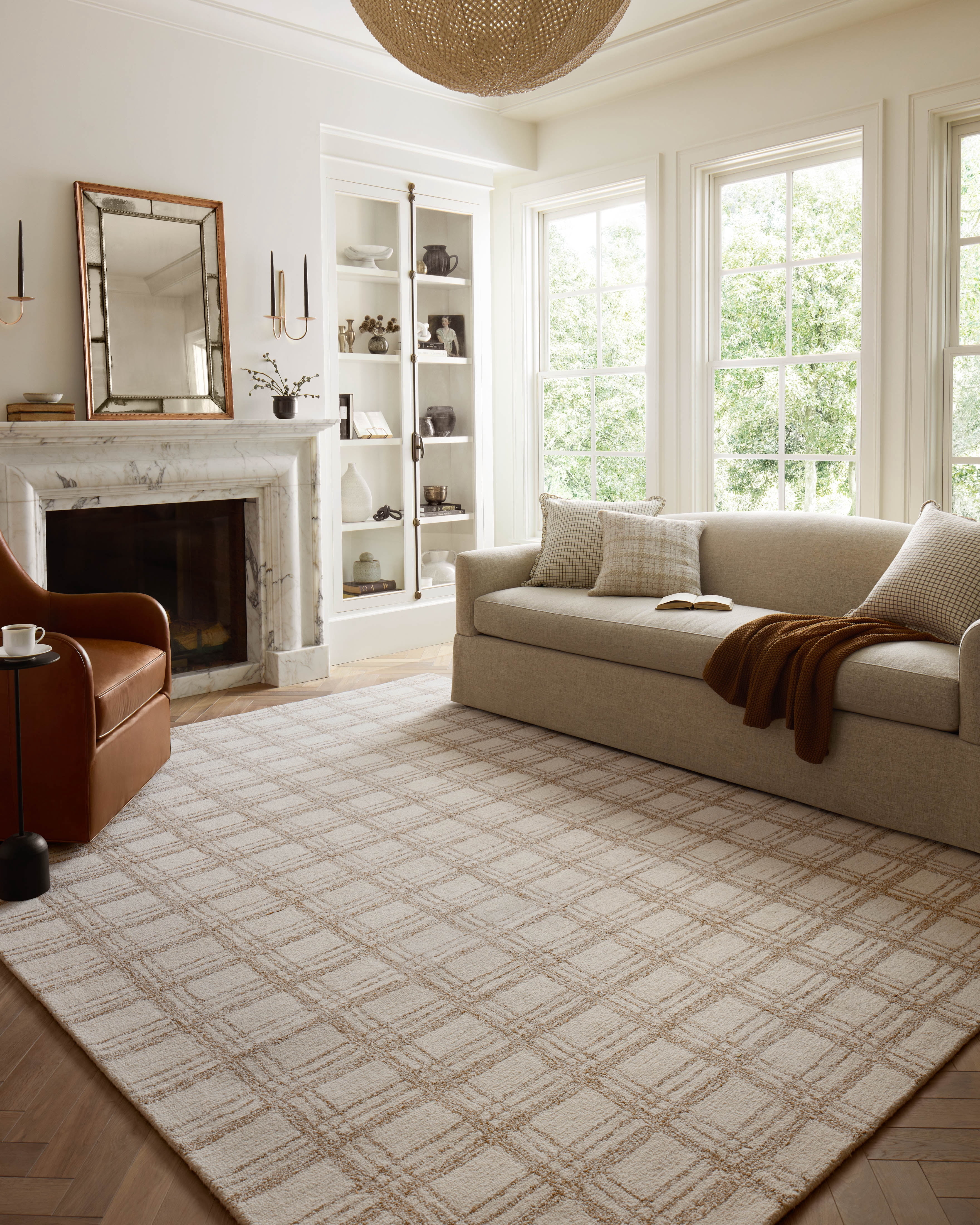 Chris Loves Julia x Loloi Polly Cream / Sand 3'-6" x 5'-6" Accent Rug