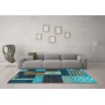thumbnail image 3 of Ahgly Company Indoor Round Abstract Light Blue Modern Area Rugs, 8' Round, 3 of 4