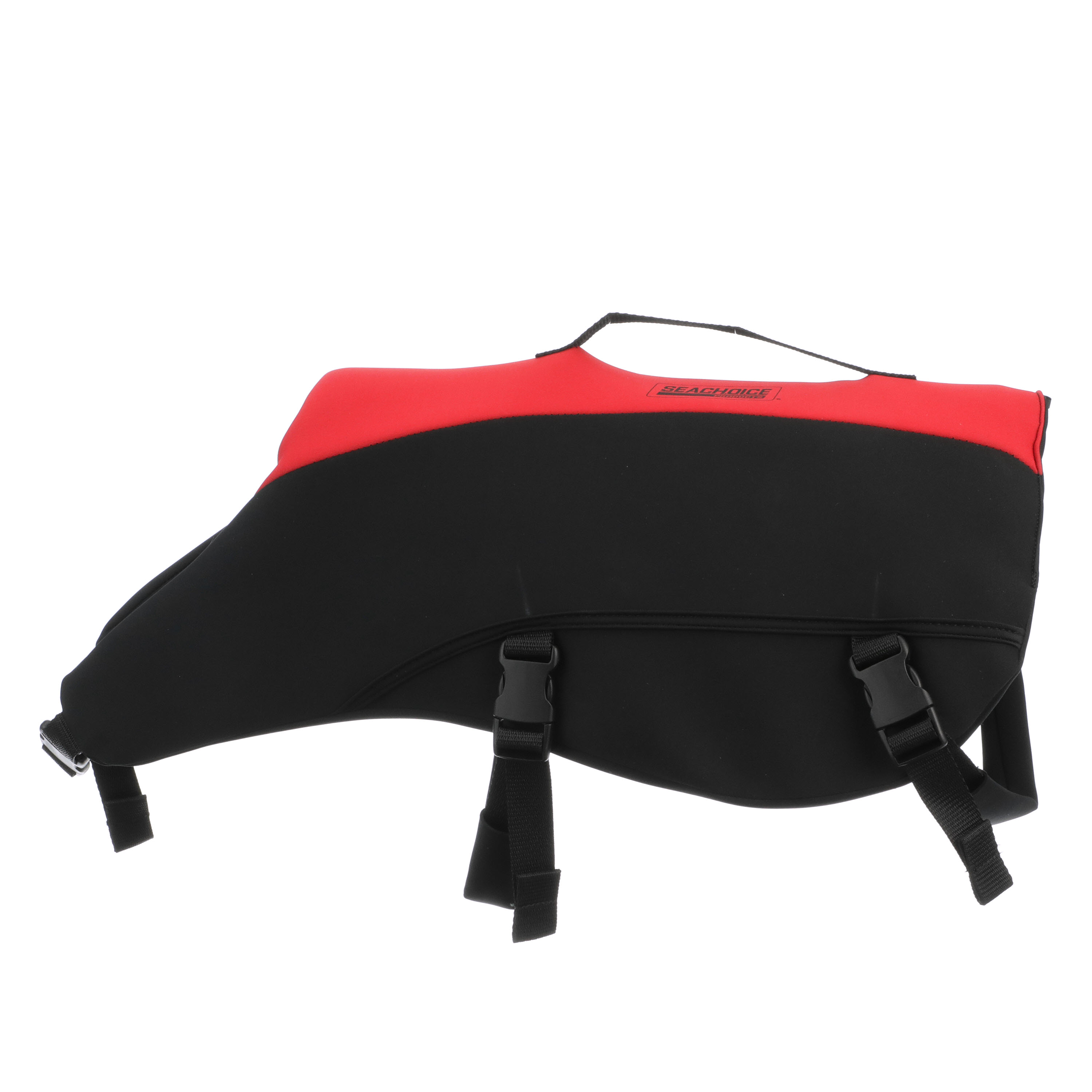Seachoice Dog Life Vest, Adjustable Life Jacket For Dogs, w/ Grab Handle, Red and Black, Size