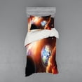 thumbnail image 1 of Ambesonne Space Bedding Set 3 Pcs, Nebula Stars in Solar, Twin XL, Orange Blue, 1 of 3