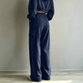 thumbnail image 2 of ByworldtasicNo Boundaries Women's Vertical Rib Knit Cargo Sweatpants, High Waist Wide Leg Casual Joggers with Side Pocket, 2 of 8