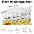 thumbnail image 5 of Throw Pillow Covers, Sunflowers Bees Decorative Throw Pillow Covers 18x18 Inch, Grey Check Sunshine Watercolor Floral Square Linen Pillow Cases for Couch/Living Room/Sofa, 5 of 9