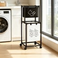thumbnail image 4 of FEOLGEHLY Multifunctional Shelf 2-Tier All-in-One Organizer with Wheels, Space Saving Laundry Basket & Storage Rack for Bathroom, Bedroom, Kitchen, Black, 4 of 6
