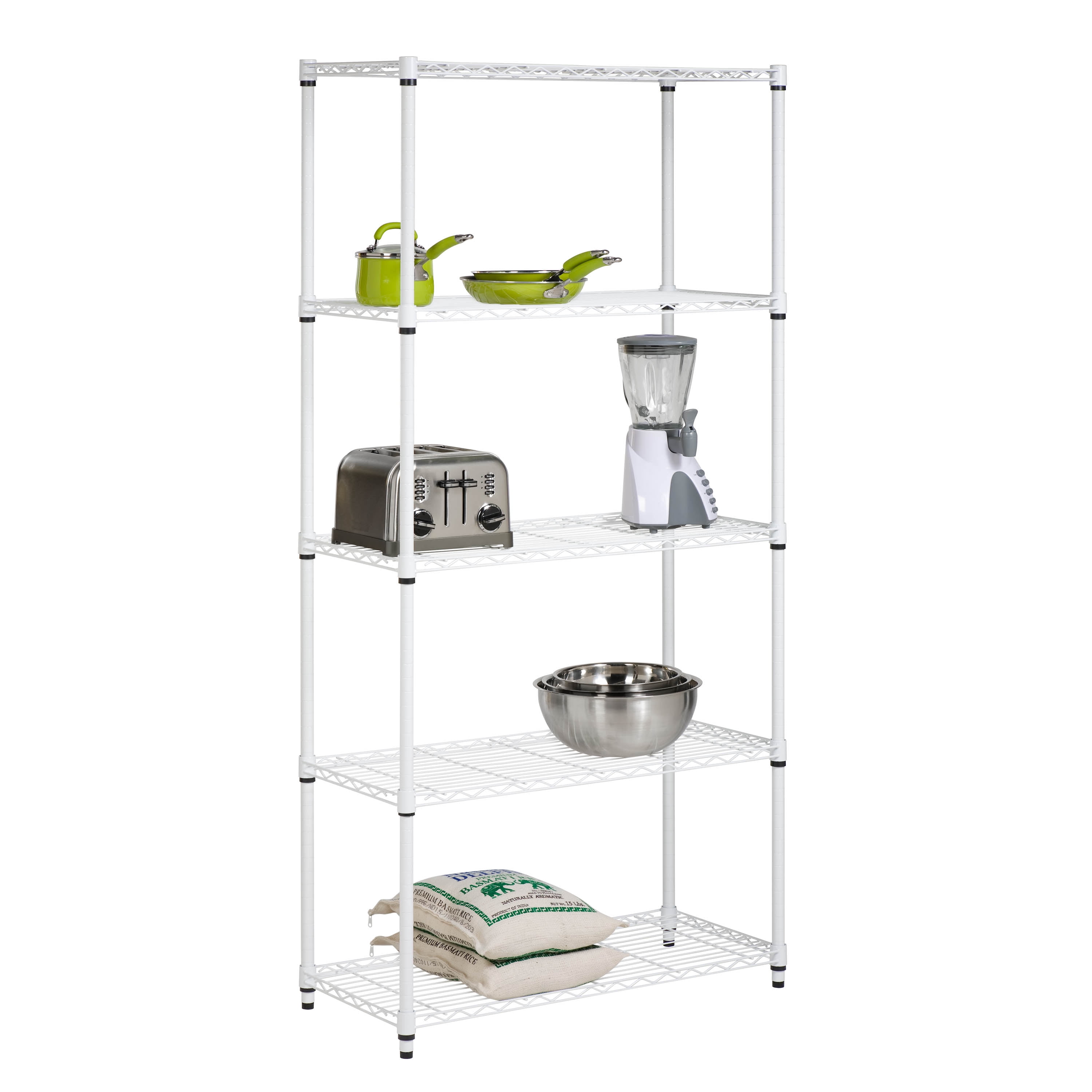 Open Box HONEY CAN DO 5-TIER STORAGE SHELVES HOLDS 200 LBS SHF-01573 - WHITE