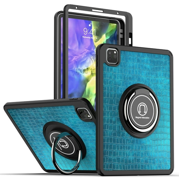 Case For Apple iPad Air 4 / iPad Air 5 / iPad Pro (11 inch) Slim Hybrid with Ring Magnetic Stand Holder Kickstand Frame Bumper Drop proof Tablet Cover [ Green ]